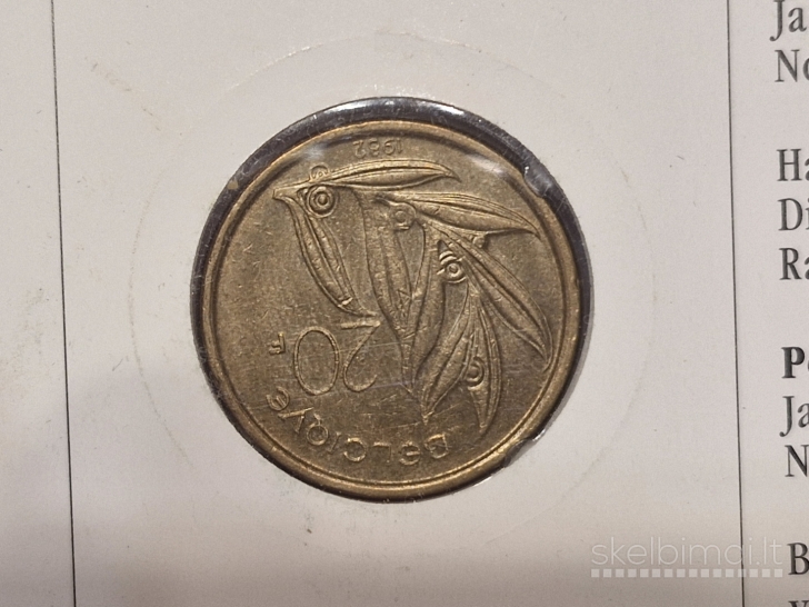 Belgija 20 frankų, 1993 KM# 159 Numizmatin. voke