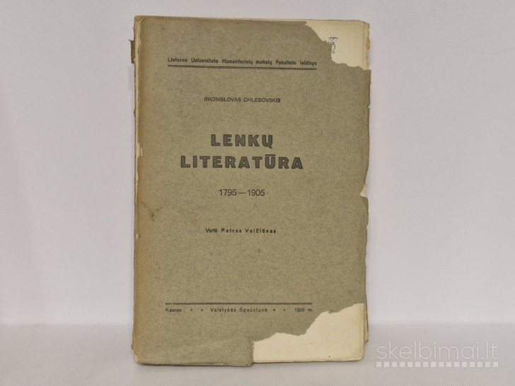 Knyga Lenkų Literatūra 1795-1905 1926m.