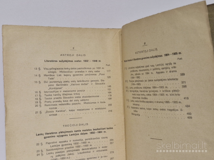 Knyga Lenkų Literatūra 1795-1905 1926m.