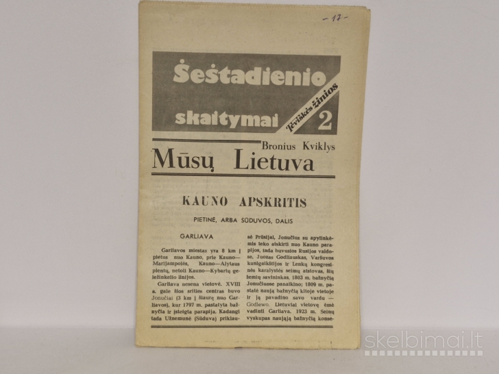 Šeštadienio skaitymai Tėviškės žinios 2 Kauno apsk