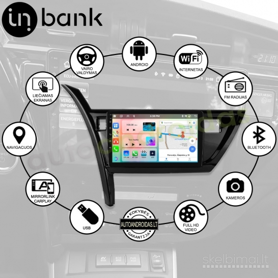 TOYOTA COROLLA AURIS 2013-18 Android multimedia Carplay AndroidAuto