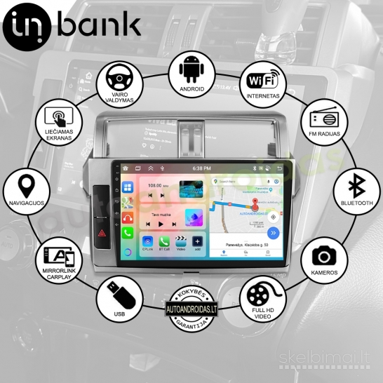 TOYOTA LAND CRUISER PRADO 150 2009-17 Android multimedia Carplay AndroidAuto