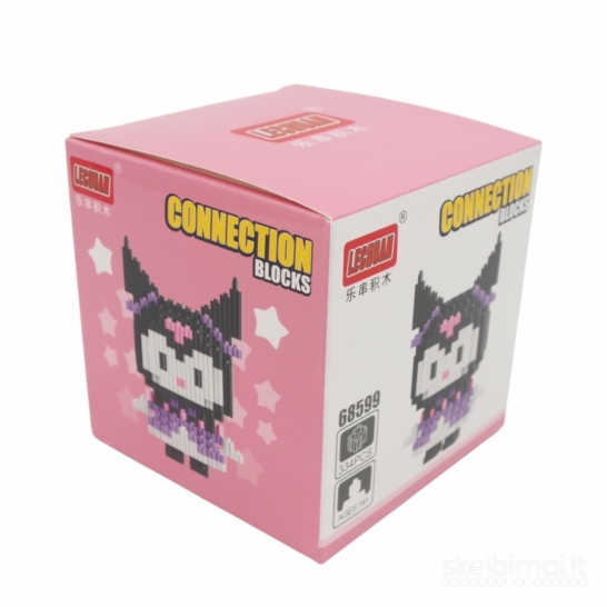 Mini konstruktorius „Lele Connection Blocks“ – Kuromi (334 detalės)