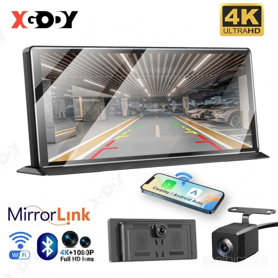 NAUJI ANDROID AUTO / CARPLAY EKRANAI SU 4K REGISTRATORIUMI IR GPS