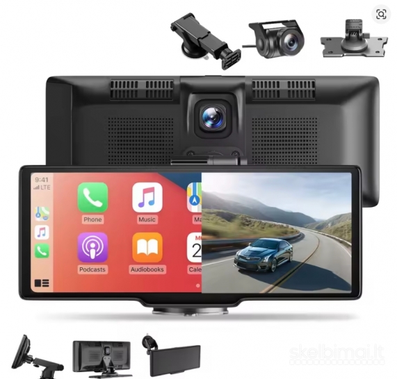 NAUJI ANDROID AUTO / CARPLAY EKRANAI SU 4K REGISTRATORIUMI IR GPS