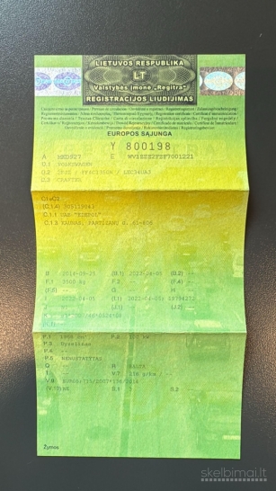 BUAB Edepol parduoda Volkswagen Crafter