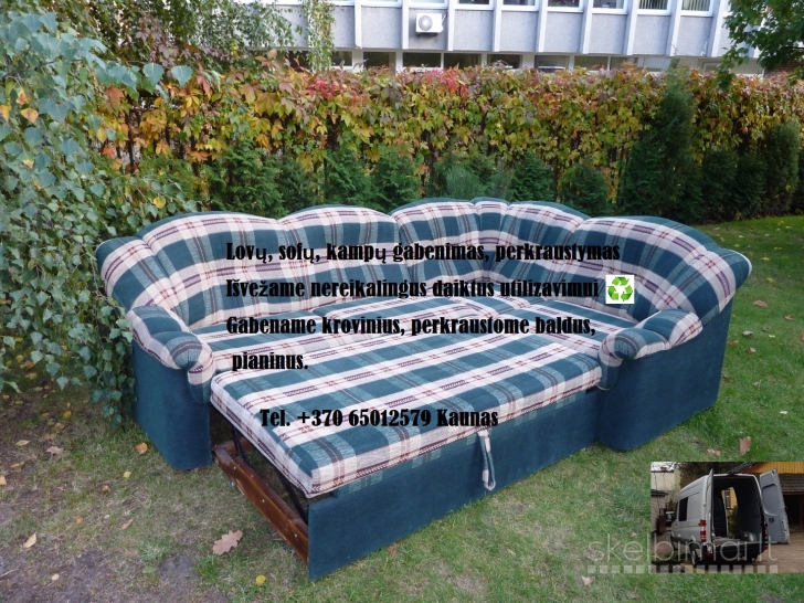 Kampų, lovų, sofų gabenimas, perkraustymas +370 65012579