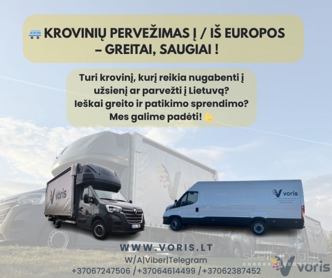Jūsų kroviniai keliauja saugiai – Lietuva ↔ Europa.