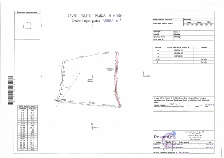 Parduodamas 3, 87 ha. žemės ūkio paskirtis sklypas