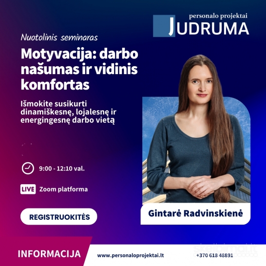 Motyvacija: darbo našumas ir vidinis komfortas