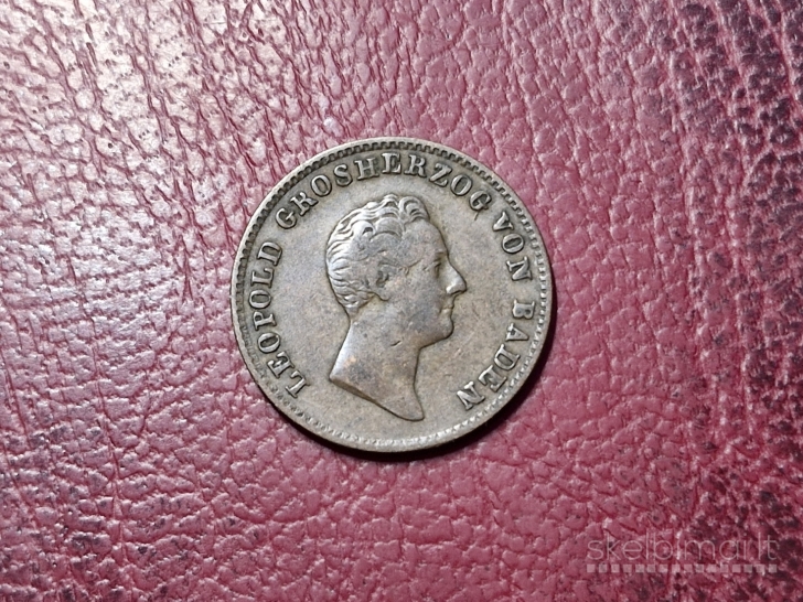 Badenas 1 kreiceris, 1837 KM# 203