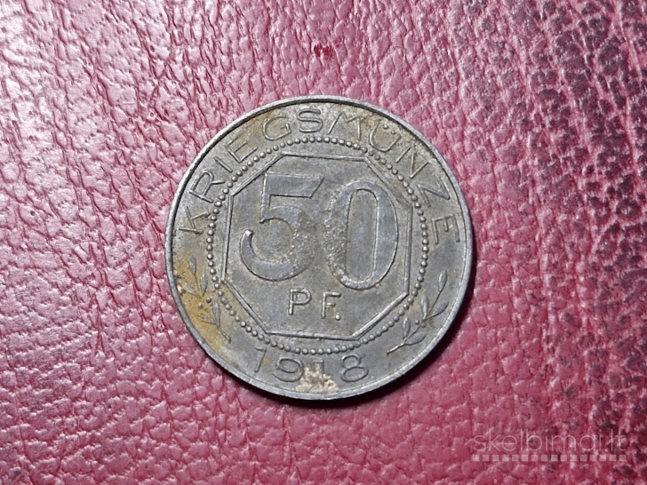 50 Pfennig 1918 Welzheim Notgeld Vokietija Fe