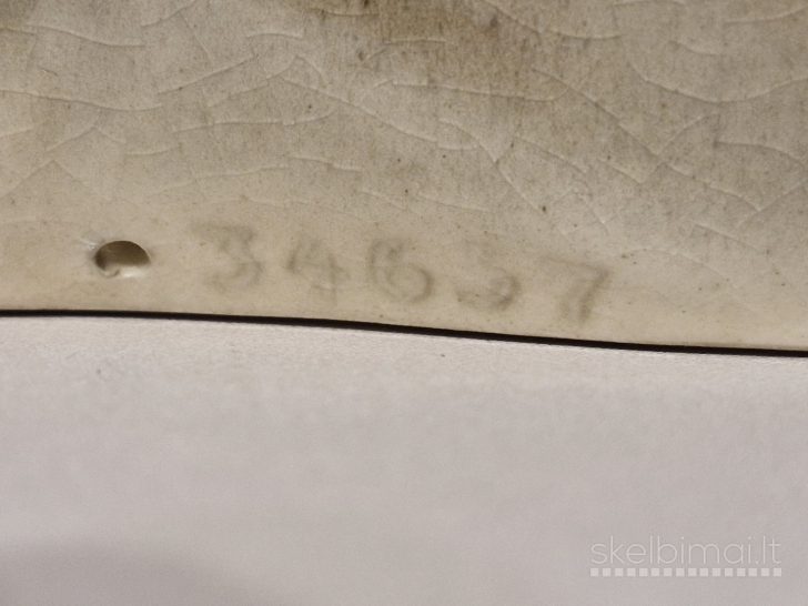 Vintažinė žymėta šuns figūra (vokiečių aviganis), 1950-1960m., 34cm.