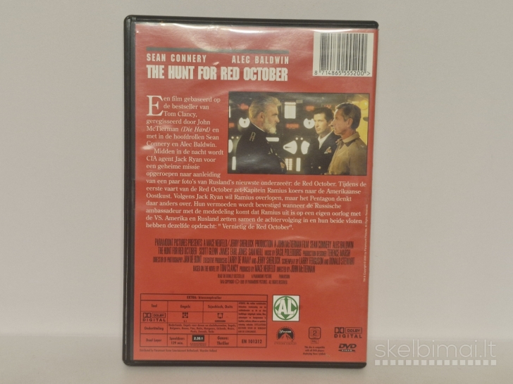 DVD filmas The Hunt For Red October vaid. Sean Connery