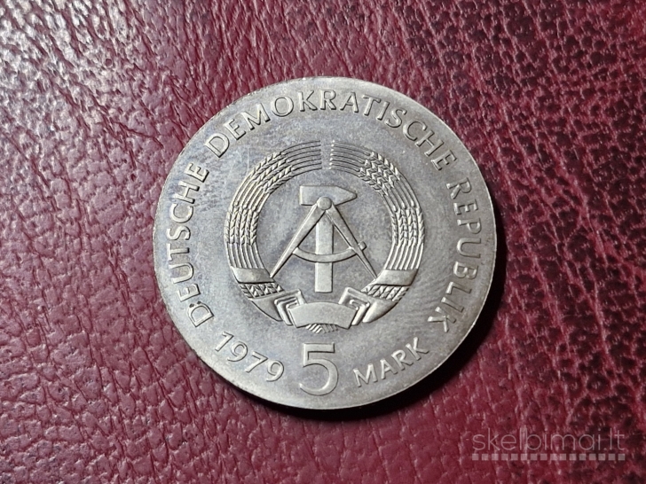 Vokietija - VDR 5 markės, 1979 KM# 72 Einšteino100