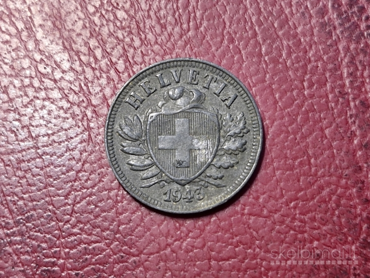 Šveicarija 2 rapenai, 1943 KM# 4.2b