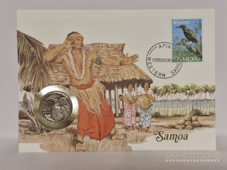 Samoa 20 senų, 1988 KM# 16 Numizmatiniame voke