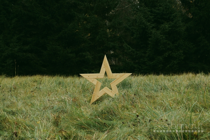 Dekoratyvinė medinė žvaigždė