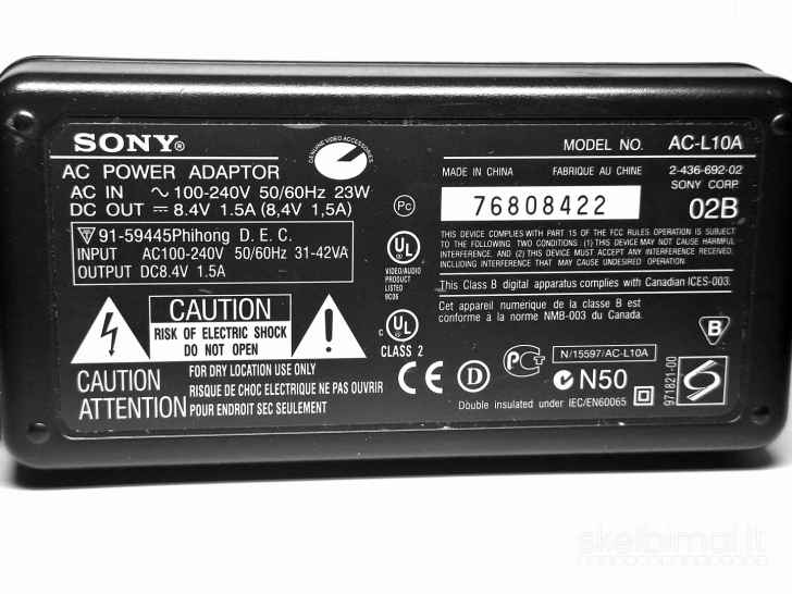 Sony AC-L10A maitinimo adapteris / kroviklis