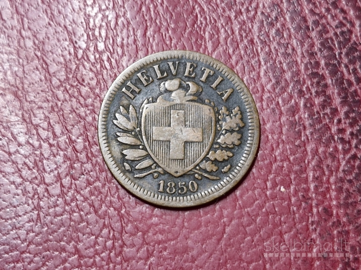 Šveicarija 2 rapenai, 1850 KM# 4