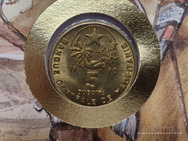 Mauritanija 5 ugijos, 1990 KM# 3 Numizmatin. voke