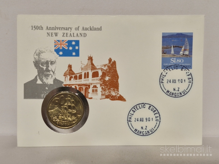 Naujoji Zelandija 50 centų, 1988 KM# 63 Numiz.voke