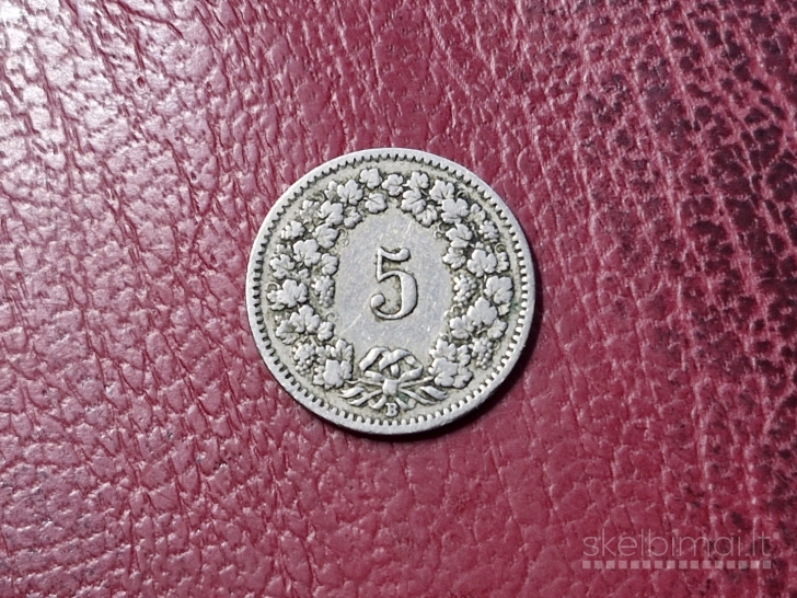 Šveicarija 5 rapenai, 1910 KM# 26