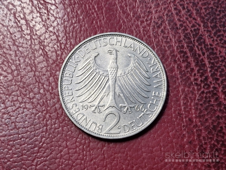 Vokietija 2 markės, 1966G KM# 116 Maksas Plankas