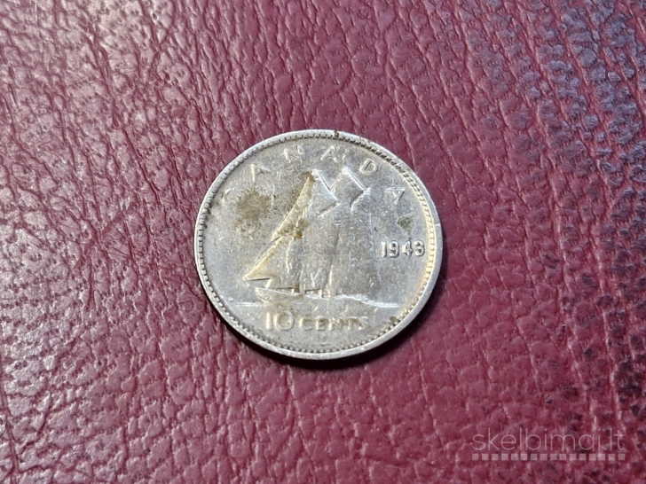Kanada 10 centų, 1943 KM# 34 AG 0.800