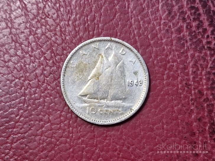 Kanada 10 centų, 1943 KM# 34 AG 0.800