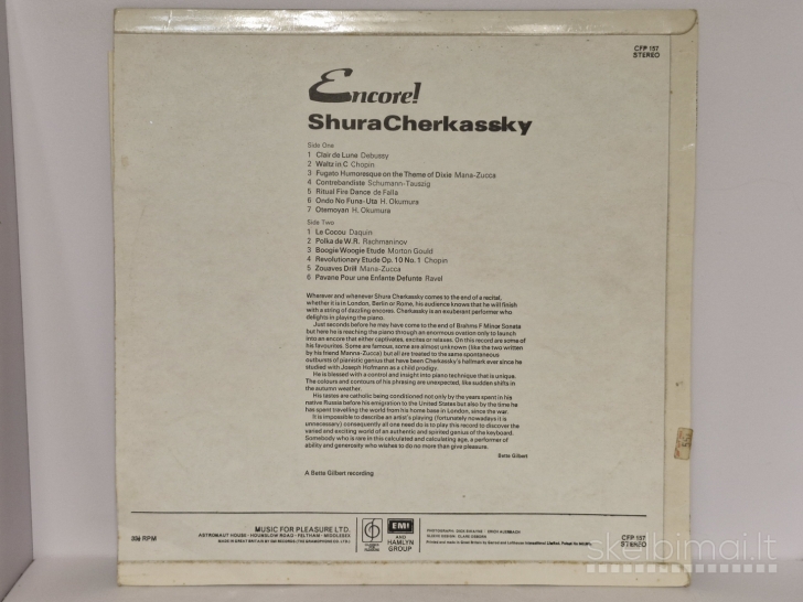 LP plokštelė Cherkassky – Encore!