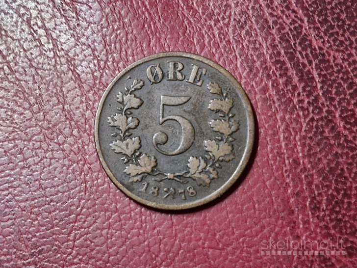 Norvegija 5 erės, 1878 KM# 349