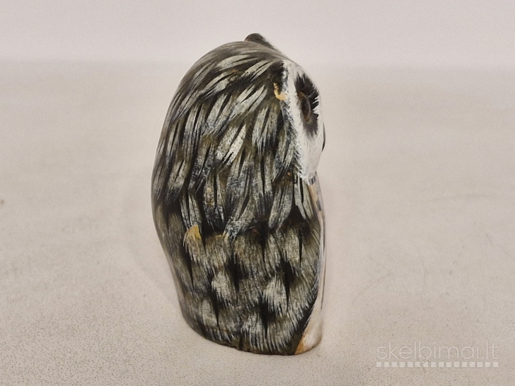 Medinė rankų darbo pelėdos figūrelė, 5,5cm.