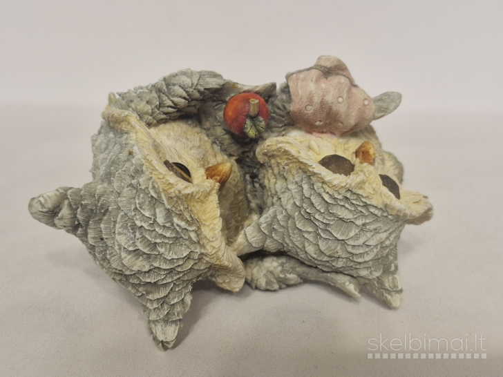 Miela dviejų pelėdžiukų figūrelė ~ 7cm.