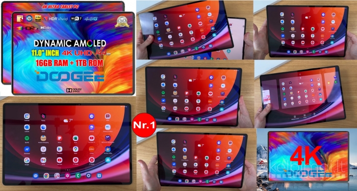 NAUJAUSI! 4K ULTRA TAB PC+11.0"COLIŲ AMOLED+5G+2SIM+GPS+IPTV - PIGIAU!