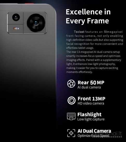 NAUJAS! TECLAST 4K UHD TAB PC11.0"COLIŲ+5G+2SIM+DĖKLAS DOVANU