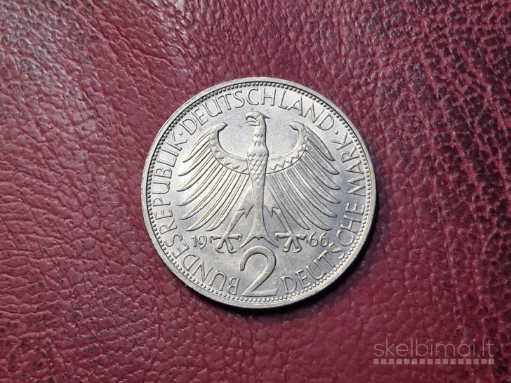 Vokietija 2 markės, 1966J KM# 116 Maksas Plankas