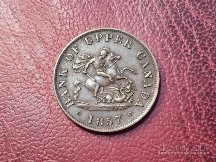 Kanados provincijos ½ penso, 1857 KM# Tn2