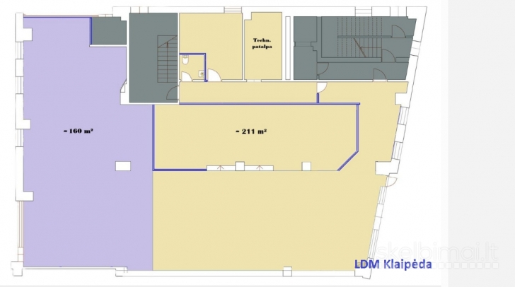 Išnuomojamos įvairios patalpos centre Naujoji Uosto g. Klaipėda