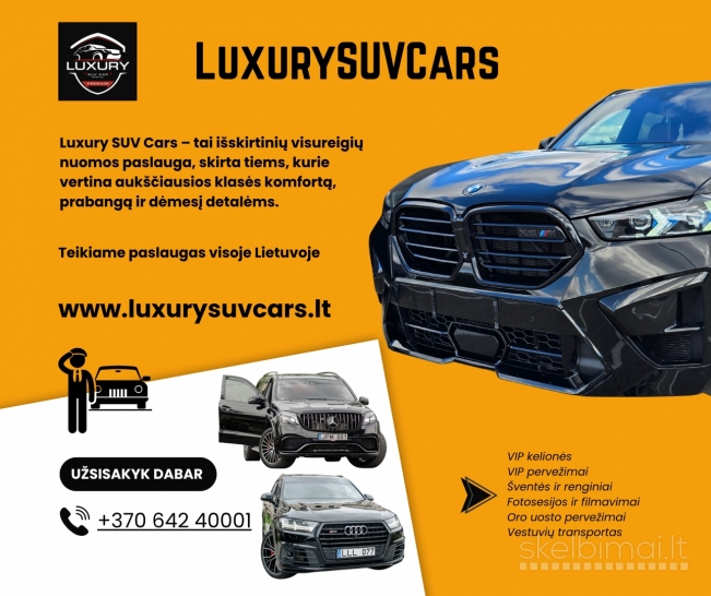 Prabangių visureigių nuoma su vairuotoju – visoje Lietuvoje
