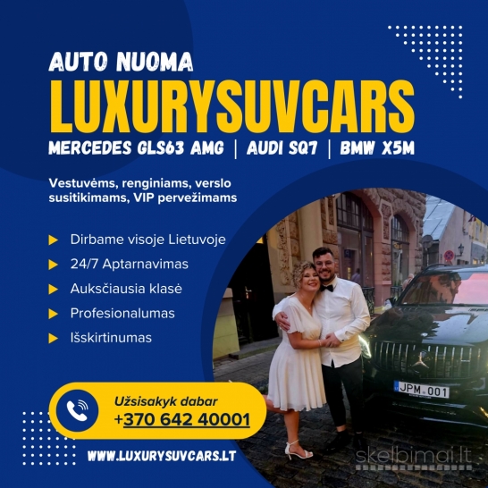 Prabangių visureigių nuoma su vairuotoju – visoje Lietuvoje