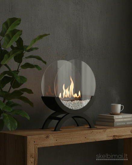 Stilingas pastatomas biožidinys interjerui