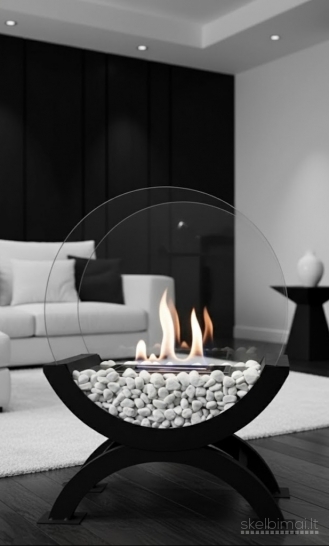 Stilingas pastatomas biožidinys interjerui