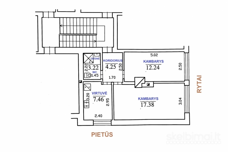 2 kambarių butas Liberiškio k.