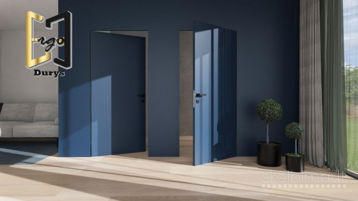 Vidaus durys įvairiomis spalvomis estetika susitinka su funkcionalumu 
