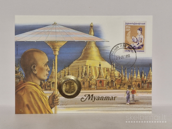 Mianmaras 10 pijų, 1983 KM# 49 Numizmatiniame voke