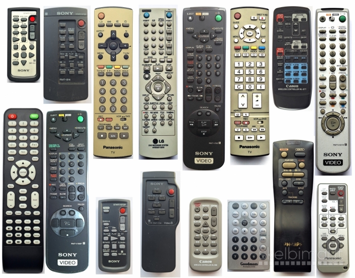 Nuotoliniai pulteliai VHS, video kameros, DVD, TV
