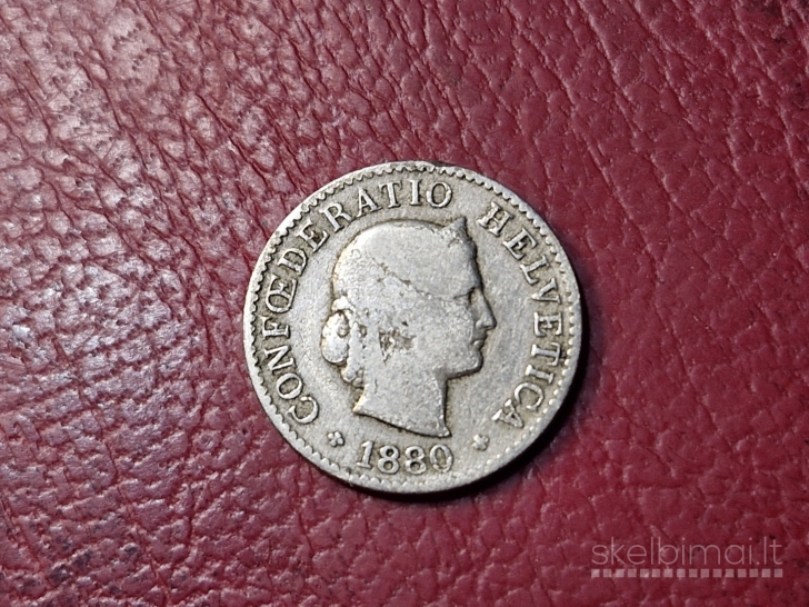 Šveicarija 5 rapenai, 1880 KM# 26