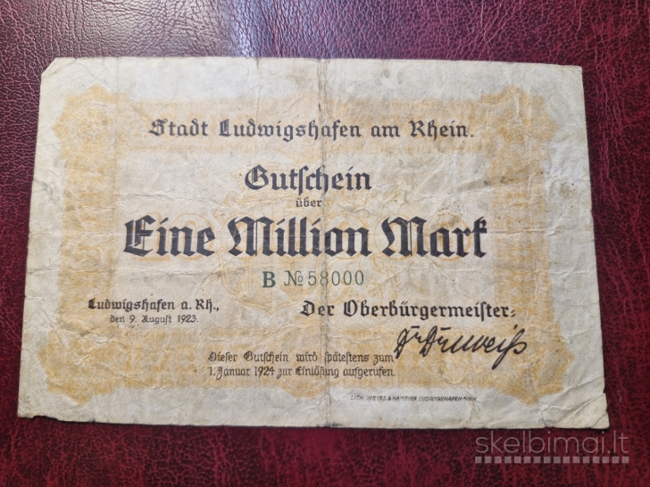 1 Million Mark 1923.08.09 Ludwigshafen am Rhein