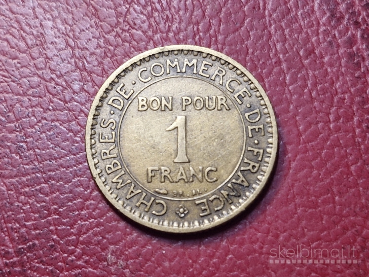 Prancūzija 1 frankas, 1920 KM# 876